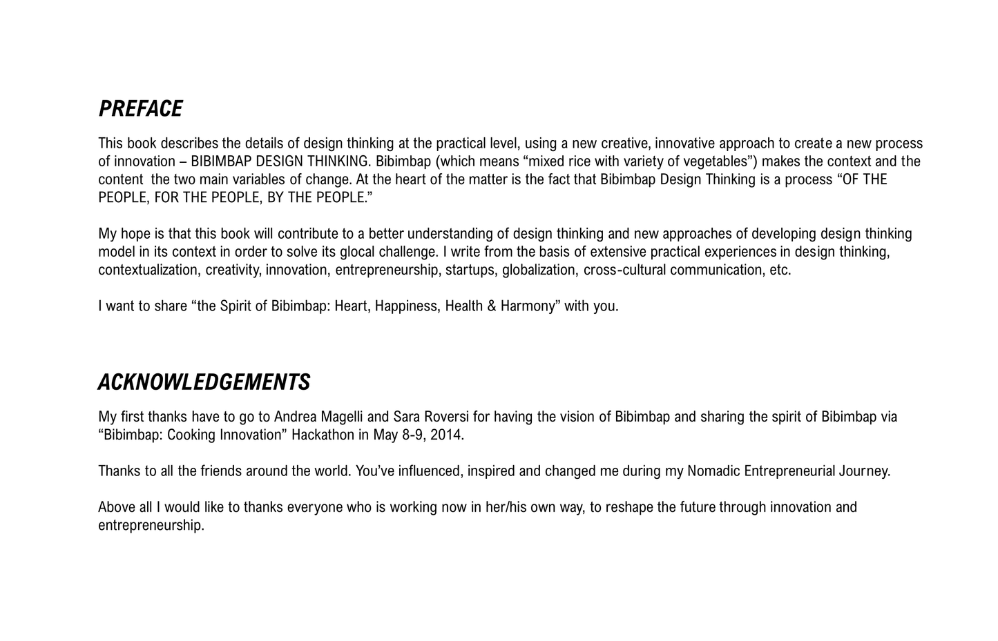 BIBIMBAP Design Thinking Handbook