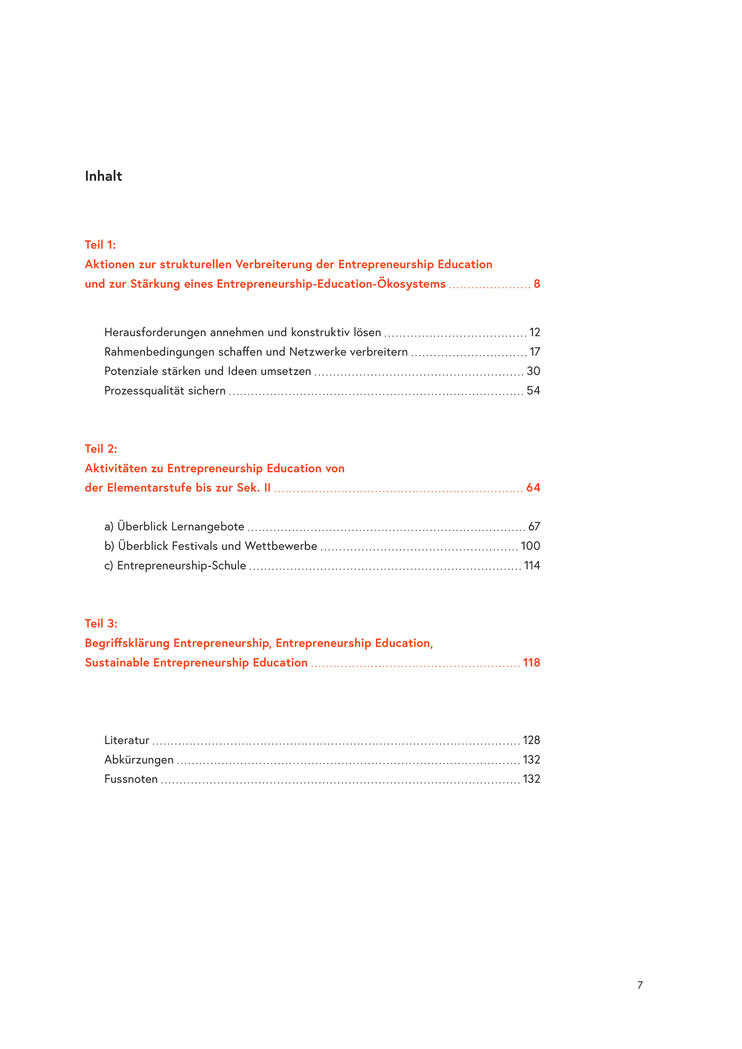 Map of actions: Entrepreneurship Education DE